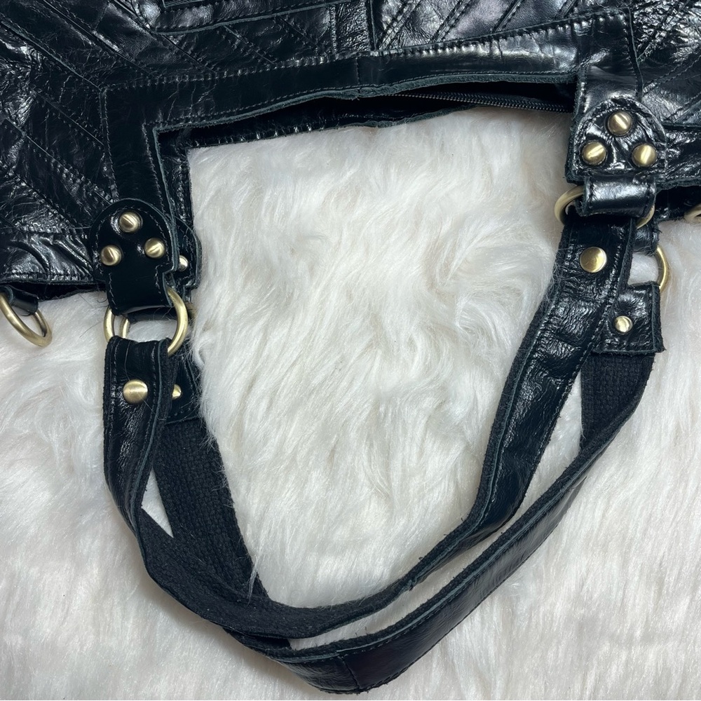 Nwot Ameri Leather Chic Black Woven Shoulder Bag … - image 6